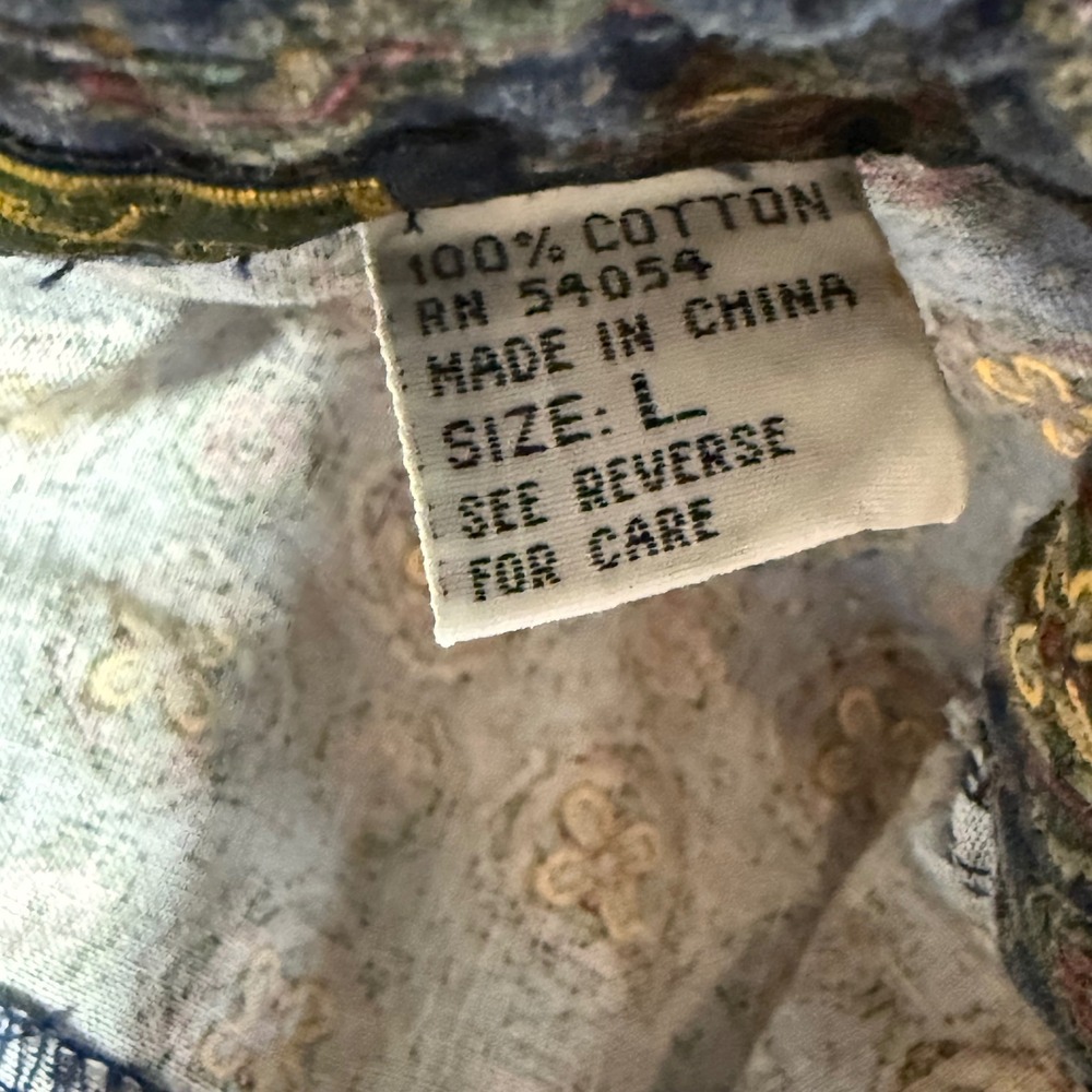 Bugle Boy Patterned Button Down Shirt Vintage‎ Style Casual Top Large - Picture 2 of 9